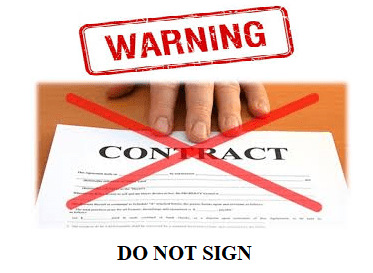 warning do not sign